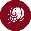 Search icon with globe and star