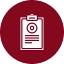 Clipboard icon with location pin