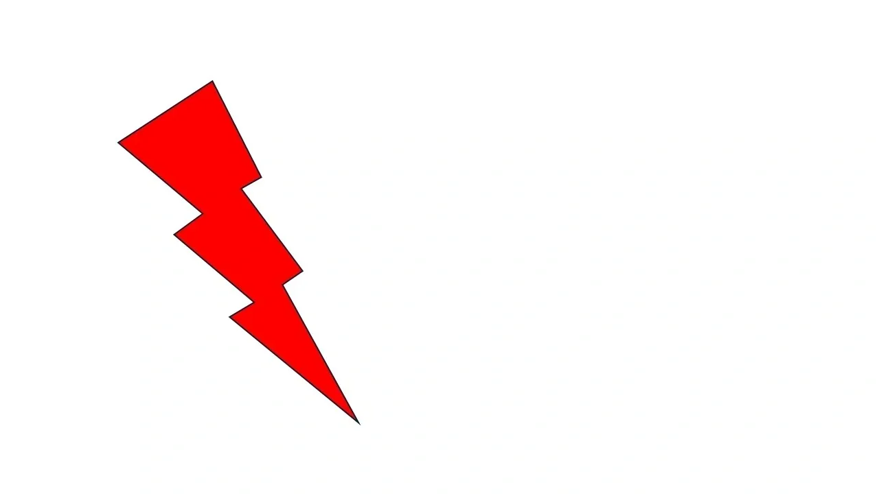 Bold red thunderbolt icon