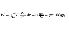 Gravitational force equation