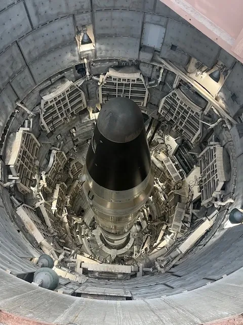 Aerial view of missile in silo